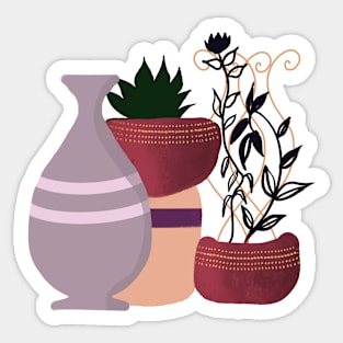 Bohemian plants pots Sticker